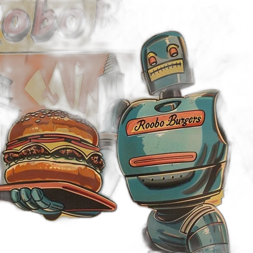 robot, food, concept art, 3d render transparent PNG cut-out