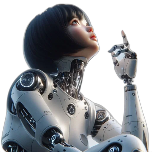 robot, cyberpunk, concept art, 3d render transparent PNG cut-out