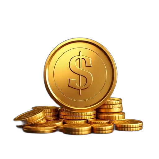 jewelry, 3d render, golden, investment transparent PNG cut-out