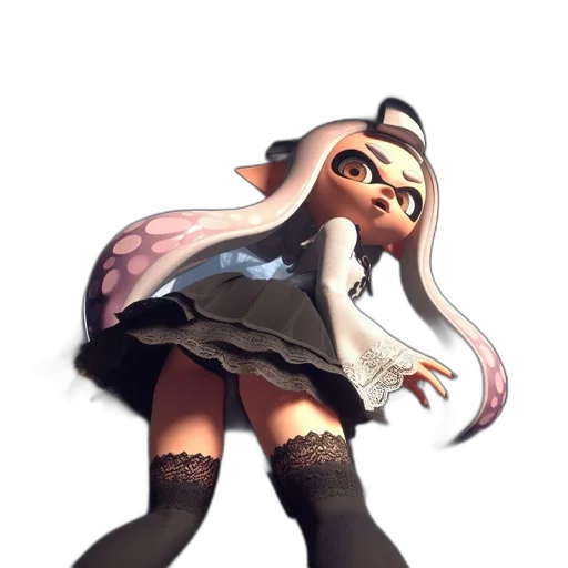 dress, weapon, hair, staff transparent PNG cut-out