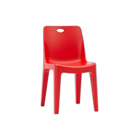 furniture, 3d render, red, plastic transparent PNG cut-out