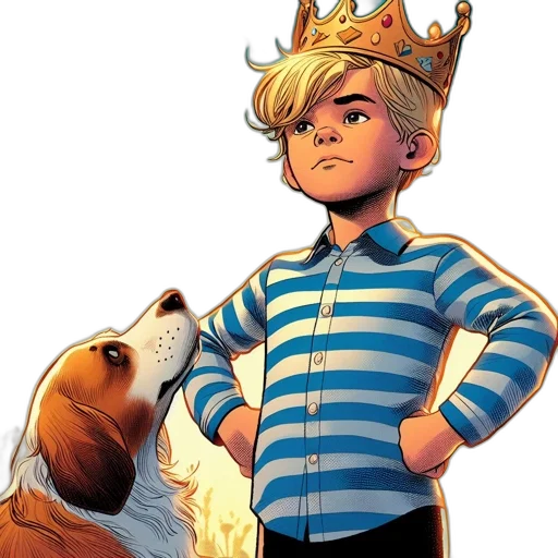 crown, animal, staff, comic book art transparent PNG cut-out