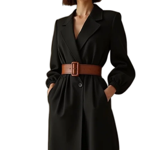 jacket, dress, staff, earth tones transparent PNG cut-out