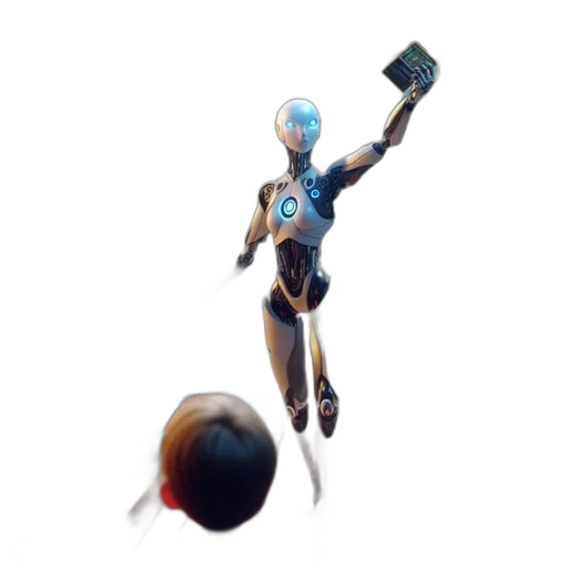 robot, weapon, staff, creature transparent PNG cut-out