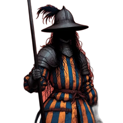 staff, sword, dress, hat transparent PNG cut-out