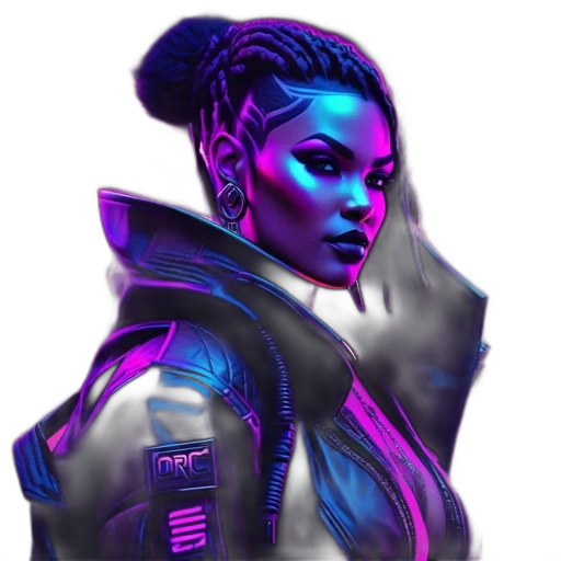 jacket, face, cyberpunk, concept art transparent PNG cut-out