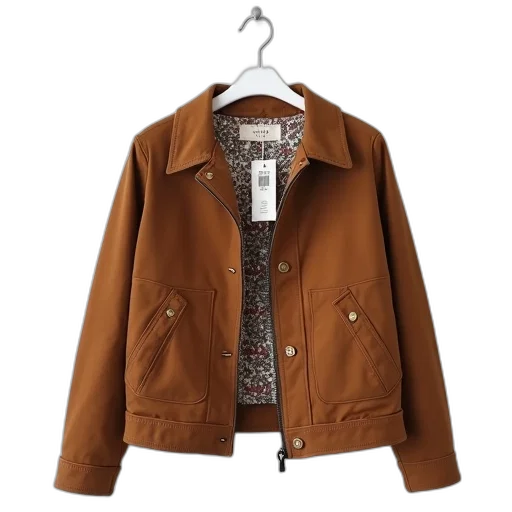 jacket, earth tones, brown, floral transparent PNG cut-out
