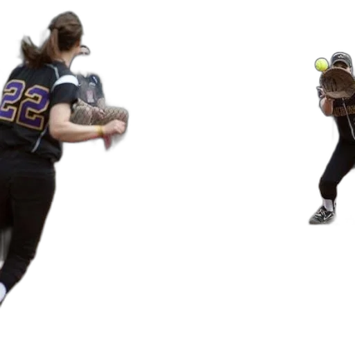 softball, player, black, jersey transparent PNG cut-out