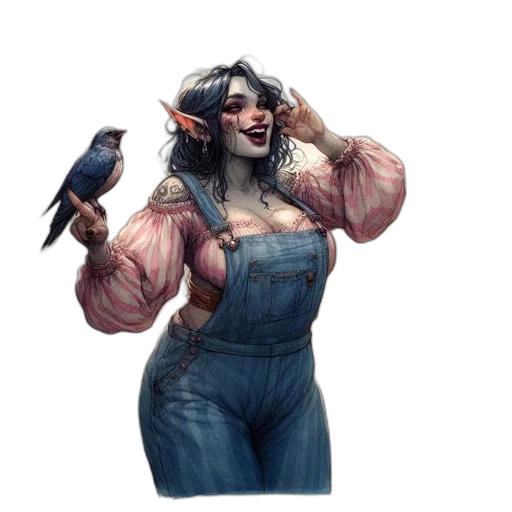 staff, dress, face, creature transparent PNG cut-out