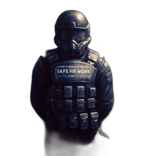 jacket, weapon, robot, staff transparent PNG cut-out