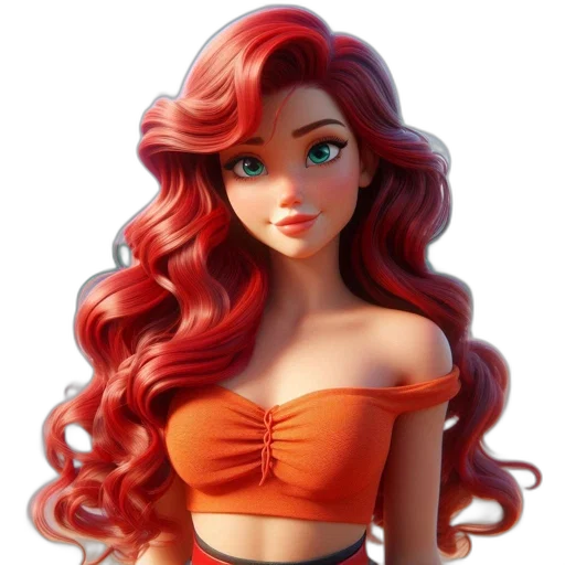 hair, 3d render, cartoon, fantasy art transparent PNG cut-out