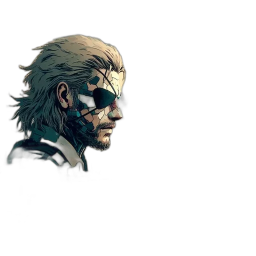 face, mask, weapon, comic book art transparent PNG cut-out