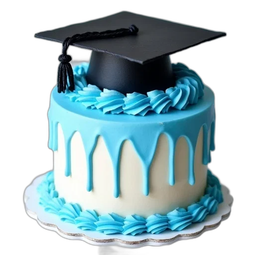 hat, 3d render, graduation, cake transparent PNG cut-out