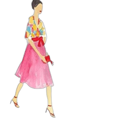 dress, cartoon, watercolor, concept art transparent PNG cut-out