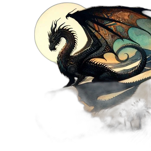 dragon, creature, mask, fantasy art transparent PNG cut-out