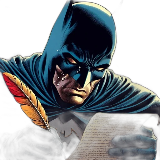 comic book art, concept art, batman, portrayed transparent PNG cut-out