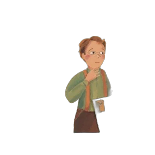 jacket, staff, pixel art, cartoon transparent PNG cut-out
