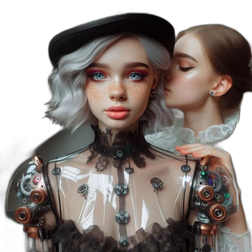 robot, face, jewelry, dress transparent PNG cut-out