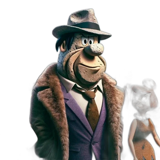 jacket, hat, animal, staff transparent PNG cut-out