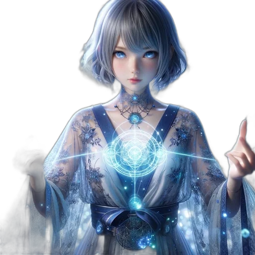 dress, staff, jewelry, robot transparent PNG cut-out