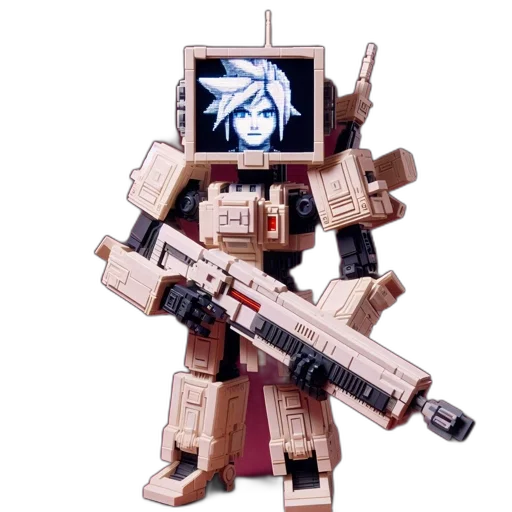 robot, weapon, pixel art, concept art transparent PNG cut-out