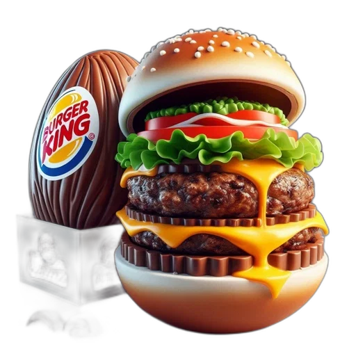 food, crown, 3d render, photorealistic transparent PNG cut-out