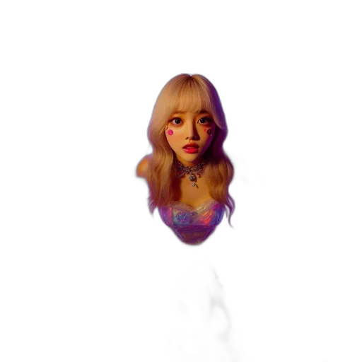hair, mask, jewelry, staff transparent PNG cut-out