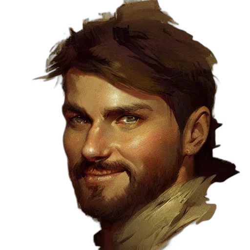face, fantasy art, concept art, oil painting transparent PNG cut-out