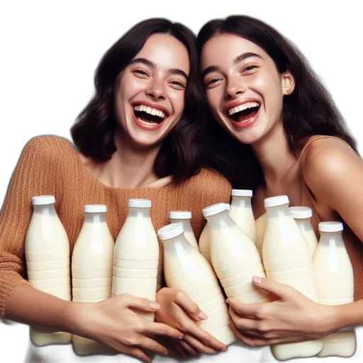 bottle, food, two, smiling transparent PNG cut-out