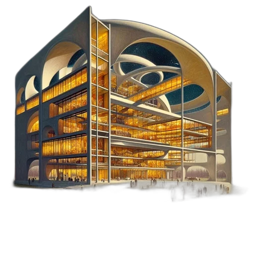 building, concept art, 3d render, photorealistic transparent PNG cut-out