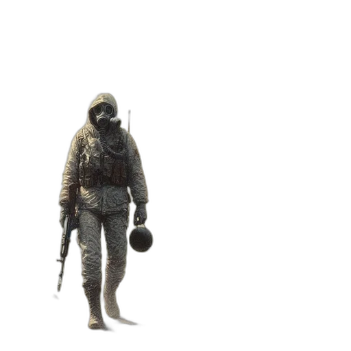 jacket, mask, weapon, creature transparent PNG cut-out