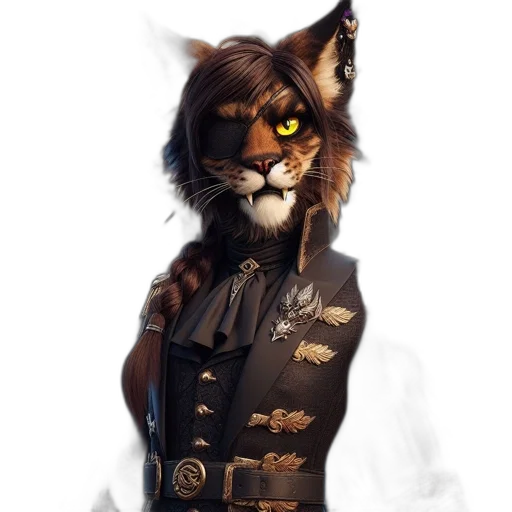 staff, jacket, animal, fantasy art transparent PNG cut-out