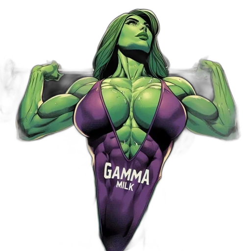comic book art, concept art, muscular, green-skinned transparent PNG cut-out