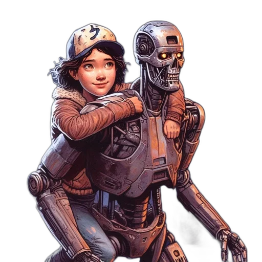 robot, concept art, comic book art, cyberpunk transparent PNG cut-out