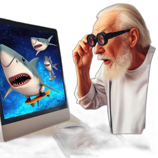 concept art, underwater, outer space, elderly transparent PNG cut-out