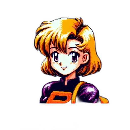 robot, hair, face, staff transparent PNG cut-out