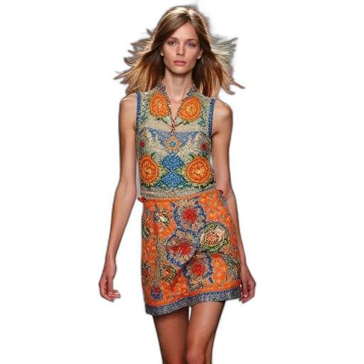 dress, photorealistic, earth tones, balencia transparent PNG cut-out