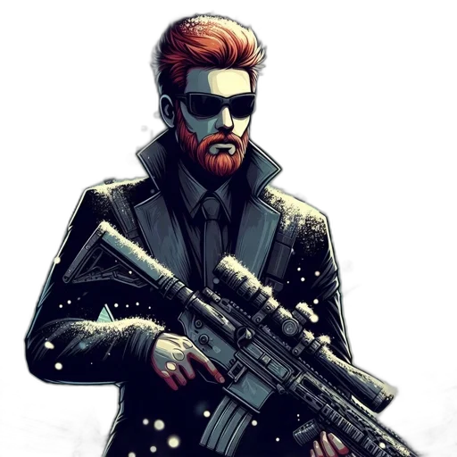 jacket, weapon, comic book art, concept art transparent PNG cut-out