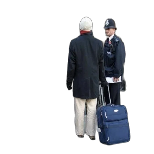 staff, jacket, umbrella, hat transparent PNG cut-out