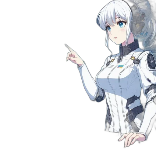 robot, dress, weapon, staff transparent PNG cut-out