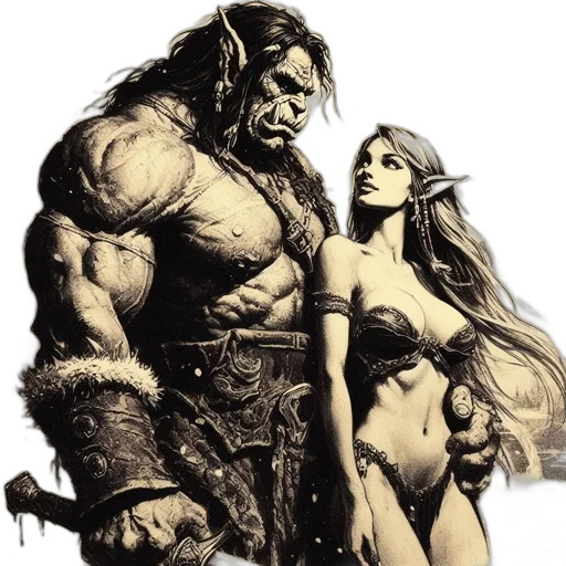 comic book art, concept art, fantasy art, photorealistic transparent PNG cut-out
