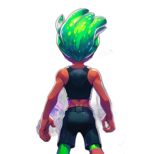 creature, mask, hair, staff transparent PNG cut-out