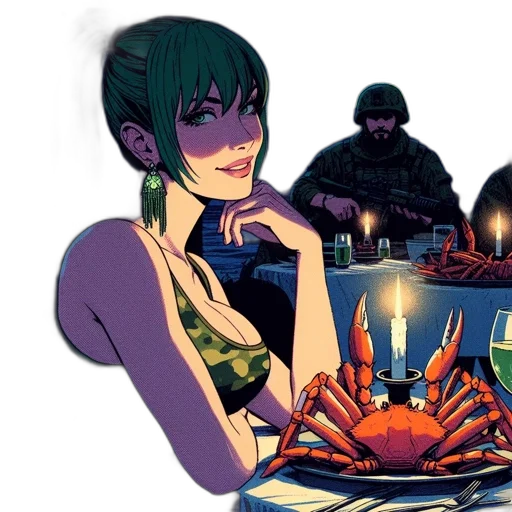 food, concept art, comic book art, cyberpunk transparent PNG cut-out