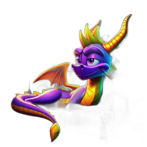 dragon, staff, creature, animal transparent PNG cut-out