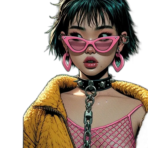 comic book art, cyberpunk, concept art, stylish transparent PNG cut-out