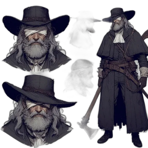 hat, staff, concept art, fantasy art transparent PNG cut-out