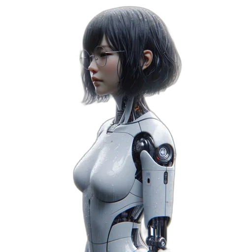 robot, dress, face, concept art transparent PNG cut-out