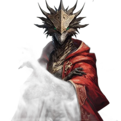 mask, dragon, staff, sword transparent PNG cut-out