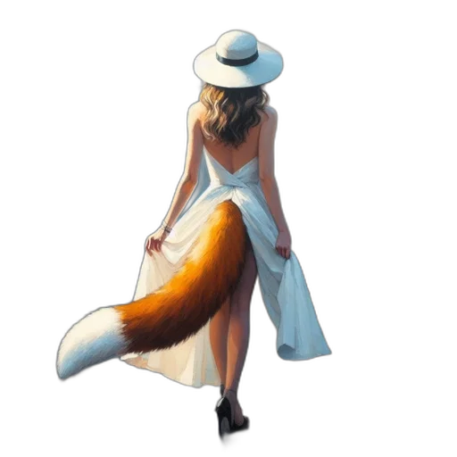 hat, dress, animal, staff transparent PNG cut-out