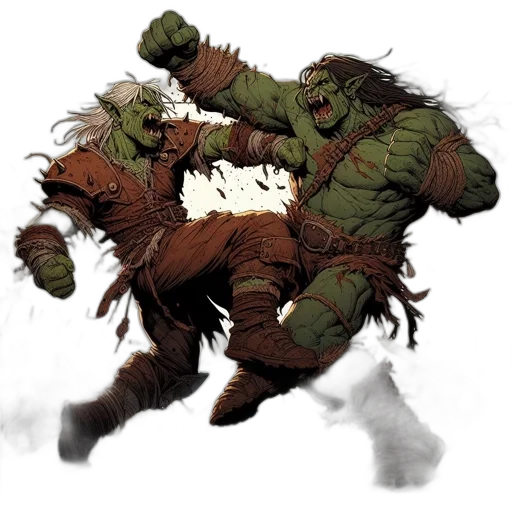 comic book art, concept art, fantasy art, two transparent PNG cut-out